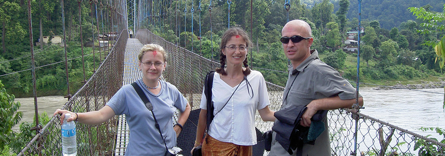 Volunteers in field visit