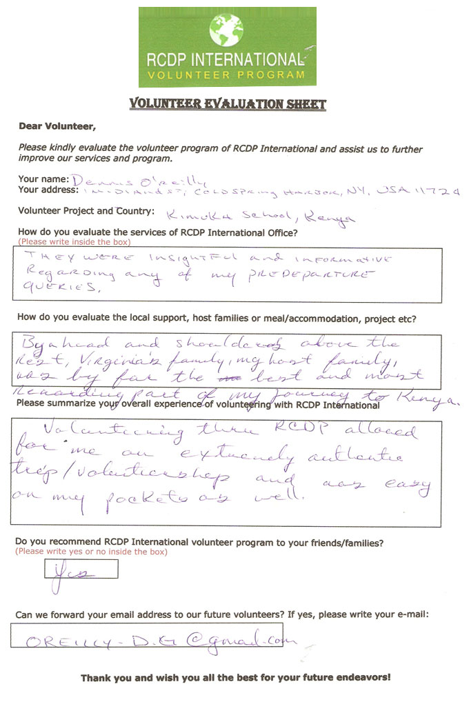 review from volunteers